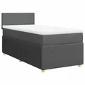 Produktbild: Boxspringbett mit Matratze Dunkelgrau 80x200 cm Stoff
