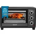 Produktbild: OptimumX 20 L Minibackofen, Klein mini Backofen mit Umluft, 60 Min Timer, Pizza-Ofen, 1380 W, Schwarz - Schwarz
