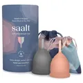 Produktbild: Saalt Soft Menstrual Cup – Wiederverwendbare Perioden-Tasse – Komfortabler, Leckfreier Schutz bis zu 12 Stunden – BPA- & Latexfrei – Inklusive Tasse & Tragetasche