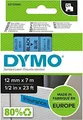 Produktbild: Dymo D1 - Selbstklebend - Schwarz auf Blau - Rolle (1,2 cm x 7 m)
