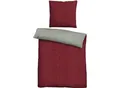 Produktbild: Bettwäsche BIBERNA Gr. 1, rot (dunkelrot, grau), B/L: 135cm x 200cm, Biber,Feinbiber,Feinbiber, B/L: 80cm x 80cm, 2 Stk., Biber;Feinbiber;Feinbiber, 100% Baumwolle, Bettwäsche, Bettwäsche