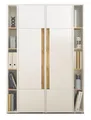 Produktbild: Büroschrank Aktenschrank Set in weiß und Eiche Wotan Hochschrank und Regal für Homeoffice Stauraumschrank Ordnerschrank 140 x 200 cm Center (Set 4)