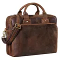 Produktbild: STILORD große Ledertasche braun - XL Aktentasche für Herren - Business-Tasche mit 15.6 Zoll Laptopfach - Vintage Umhängetasche 'Hector'
