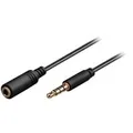 Produktbild: Kopfhörer- und Audio Verlängerungskabel AUX > 3,5mm 4 Pin slim schwarz, 3 Meter