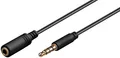 Produktbild: Kopfhörer- und Audio Verlängerungskabel AUX, 4-pol. 3,5 mm slim, schwarz, 3m