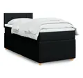 Produktbild: vidaXL Boxspringbett, Boxspringbett mit Matratze Schwarz 80x200 cm Stoff