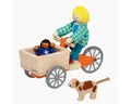 Produktbild: goki Biegepuppe Lastenfahrrad mit 2 Biegepuppen und Hund (Packung, 4-tlg., set), Kreativer Spielspaß