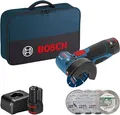 Produktbild: Bosch Professional Akku-Winkelschleifer GWS 12V-76 | 12V | 2x 2,0Ah Akku | 76mm | 5 Scheiben | Ladegerät