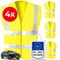 Produktbild: Kyto Warnwesten Auto Sicherheitsweste reflektierend - EU-Weit nutzbar iso 20471-4er Set Warneweste inklusive Tasche, Herren und Damen