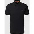 Produktbild: BOSS Orange Slim Fit Poloshirt mit kurzer Knopfleiste in Black, Größe XXL