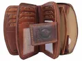 Produktbild: Corno d´Oro Premium Geldbörse Damen Leder Groß Viele Fächer Mittelgroß I Handgefertigtes Portemonnaie mit RFID TÜV-geprüft Echt Leder Vintage I Geldbeutel Frauen Braun in Geschenkbox