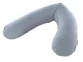 Produktbild: Theraline Das Original Schwangerschaftskissen & Stillkissen 190cm – Seitenschläferkissen Stillkissen Perlen – inkl Stillkissenbezug Melange blau-grau Bambus Kollektion