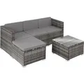 Produktbild: Tectake Rattan Lounge Lignano Für 3 Bis 4 Personen Widerstandsfähig  179 x 150 x 65 cm Grau