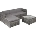 Produktbild: tectake® Rattan Lounge Lignano für 3 bis 4 Personen widerstandsfähig - Grau