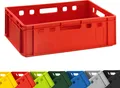 Produktbild: 1x BURI Fleischkiste E2 Rot 60x40x20cm Lagerkiste, Meischkiste, Metzgerkiste Eurobox aus Deutschland lebensmittelecht, robust, stapelbar
