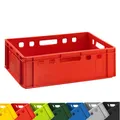 Produktbild: BURI 1x Fleischkiste E2 Fleischerkiste Rot 60x40x20cm Metzgerkiste Lagerkiste Stapelkiste | Eurobox Made in Germany lebensmittelecht, robust, stapelbar