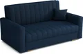 Produktbild: Schlafsofa klein Zanzibar I Sofa 3 Sitzer 153 cm Breit I Sofa mit Schlaffunktion I Schlafsofa mit Bettkasten I Couch mit Schlaffunktion Klein I Dunkelblau