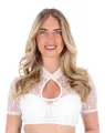 Produktbild: Steigenhöfer Manufaktur Dirndl Bluse Damen mit Perle - Marie - Weicher Stoff mit angenehmen Tragegefühl - Dirndlbluse fürs Oktoberfest Volksfest und weitere Feste - Trachtenbluse Kurzarm - Weiß - 34