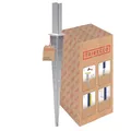 Produktbild: TRIBECCO Einschlagbodenhülse - Pfostenträger für Zaunpfosten 60x40 - Zaun-Nagel - Verstellbare Einschlaghülse 50 cm Doppelstabmattenzaun für Pfosten 60x40 mm Zäune Verankerung für standardisierte Zaun
