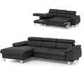 Produktbild: Ecksofa - schwarz - Liegefunktion - Recamiere links
