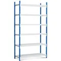 Produktbild: PROREGAL Fachbodenregal Maximus HxBxT 220 x 125 x 80 cm 6 Ebenen Offener Fachboden Fachlast 178 kg Lichtblau-Lichtgrau