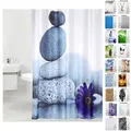 Produktbild: Sanilo Duschvorhang, viele schöne Duschvorhänge zur Auswahl, hochwertige Qualität, inkl. 12 Ringe, wasserdicht, Anti-Schimmel-Effekt (Energy Stones)