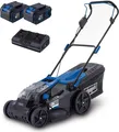 Produktbild: Scheppach Akku-Rasenmäher BC-MP430-X inkl. 2x 4Ah Akku + 4,5A Doppelladegerät | 2x 20 V (40 V) Akkuleistung | Schnitthöhe in 6 Stufen von 25 – 75 mm