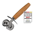 Produktbild: Fackelmann Teigrädchen für Ravioli, Maultaschen oder Plätzchen – Teigrad aus Edelstahl mit Zink-Legierung – Für hausgemachte Pasta – Ergonomischer Buchenholz-Griff