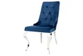Produktbild: riess-ambiente Polsterstuhl MODERN BAROCK royalblau / silber (Einzelartikel, 1 St), Esszimmer · Samt · Metall · Chesterfield-Steppung