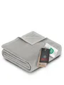 Produktbild: Ibena Porto Decke 150x200 cm – Baumwollmix weich, warm & waschbar, Kuscheldecke hellgrau einfarbig