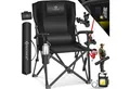 Produktbild: KESSER Campingstuhl Angelstuhl bis 160kg Faltstuhl Klappstuhl Gepolstert mit Armlehnen (Strandstuhl mit hoher Rückenlehne + Tasche), Campingstuhl Inkl. Campinglicht, Angelhalterung und Getränkehalter
