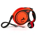 Produktbild: flexi® Xtreme L Hunde Roll-Leine, Ultra robuster 8m Gurt, schwarz/orange | Entwickelt für maximale Robustheit: Deutsche flexi®-Leine mit besonders widerstandsfähigem flexi® X11-Gurt