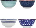 Produktbild: Kitchen Craft Set de 4 Schalen de glasiertes Steinzeug, Rot- und Blautöne, 15,5 x 7,5 cm, in einer Schachtel de Geschenkset