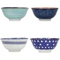 Produktbild: Kitchen Craft Set de 4 Schalen de glasiertes Steinzeug, Rot- und Blautöne, 15,5 x 7,5 cm, in einer Schachtel de Geschenkset