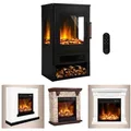 Produktbild: AMBINESS Elektrokamin 2 Heizstufen, 900W - 2000W, LED - 3D Flammeneffekt mit Farbwechsel, inkl. Smart-Home-Steuerung, Fernbedienung Timer & Thermostat schwarz