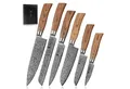 Produktbild: Wakoli Messer-Set Edib Pro 6 Damastmesser I Küchenmesser Kochmesser I 8-20cm Klingen (Damastmesser mit Geschenkbox, 6-tlg., 6er Damastmesser-Set mit Holzbox), 67 Lagen Damaststahl, VG-10 Stahlkern