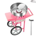 Produktbild: VEVOR elektrische Zuckerwattemaschine kommerzielle Zuckerwattegeräte mit Wagen (1000 W) mit 52 cm Edelstahlschüssel & Zuckerschaufel & Schublade, perfekt für Kindergeburtstage Familienfeiern Rosa