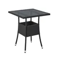Produktbild: Juskys Polyrattan Gartentisch Yoro eckig - wetterfest Outdoor Beistelltisch 60x60 cm - Schwarz