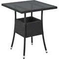 Produktbild: Juskys Polyrattan Gartentisch Yoro eckig - wetterfest 60x60 cm Outdoor Tisch - Schwarz - Schwarz