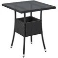 Produktbild: Juskys Gartentisch Yoro, eckig, aus Polyrattan, wetterfest & langlebig, pflegeleicht schwarz 60 cm x 73 cm x 60 cm