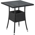 Produktbild: Juskys Polyrattan Gartentisch Yoro eckig - wetterfest Outdoor Beistelltisch 60x60 cm - Schwarz