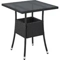Produktbild: Juskys Polyrattan Gartentisch Yoro Quadratisch Schwarz 60x60 cm