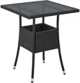 Produktbild: Juskys Polyrattan Gartentisch Yoro eckig - wetterfest 60x60 cm Outdoor Tisch - Schwarz