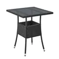Produktbild: Juskys Polyrattan Gartentisch Yoro wetterfest - Balkontisch 60x60 cm eckig - Rattan Beistelltisch mit Glasplatte - Kleiner Tisch für Balkon - Schwarz