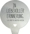 Produktbild: younikat Grabstecker aus Edelstahl I Grabschmuck Rund 16 cm Deko I Spruch - In liebevoller Erinnerung I you0078