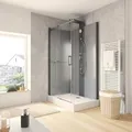 Produktbild: Schulte Komplettduschkabine Korsika mit Schiebetür Mattschwarz 120 x 80 x 220 cm