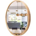 Produktbild: STOLARNIA PIKA Runder Badspiegel - Wandspiegel mit Holzrahmen (∅70 cm) - Spiegel Rund Holz Eiche - für Badezimmer, Flur, Wohnzimmer, Schlafzimmer - Braun/Naturbelassen