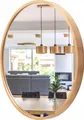 Produktbild: STOLARNIA PIKA Runder Badspiegel - Wandspiegel mit Holzrahmen (70 cm) - Spiegel Rund Holz Eiche - für Badezimmer, Flur, Wohnzimmer, Schlafzimmer