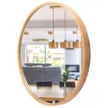 Produktbild: STOLARNIA PIKA Runder Bad Spiegel - Wandspiegel mit Holzrahmen (∅70 cm) - Spiegel Rund Holz Eiche - für Badezimmer, Flur, Wohnzimmer, Schlafzimmer - Stilvoller Badspiegel LEJA