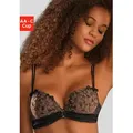 Produktbild: Push-up-BH JETTE, Damen, Gr. 80, Cup C, schwarz (schwarz, caramel), Microtouch, Obermaterial: 79% Polyamid, 18% Polyester, 3% Elasthan, BHs Push-up-BH, in einzigartigem Blumen-Design, sexy Dessous